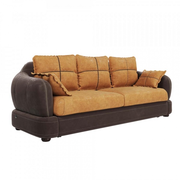 Диван 3-х местный Неаполь Tesoro темно-коричневый (эз) / Feleсita Camel 5