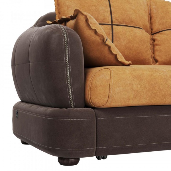 Диван 3-х местный Неаполь Tesoro темно-коричневый (эз) / Feleсita Camel 5