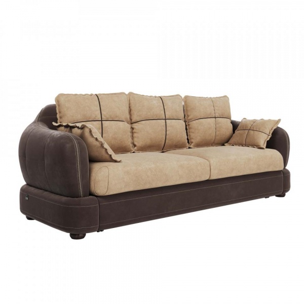 Диван 3-х местный Неаполь Tesoro темно-коричневый (эз) / Feleсita Latte 03