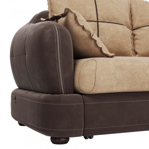 Диван 3-х местный Неаполь Tesoro темно-коричневый (эз) / Feleсita Latte 03