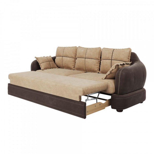 Диван 3-х местный Неаполь Tesoro темно-коричневый (эз) / Feleсita Latte 03