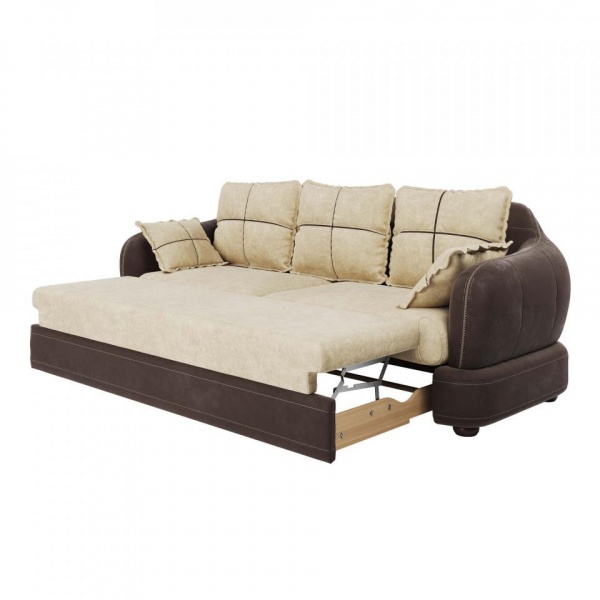 Диван 3-х местный Неаполь Tesoro темно-коричневый (эз) / Feleсita White cream 01