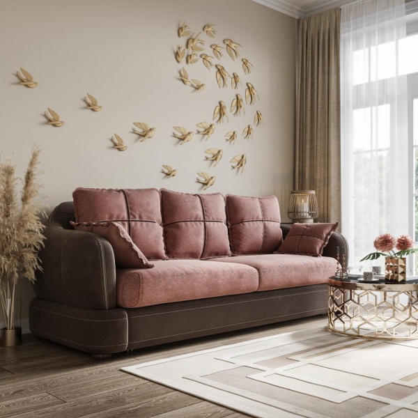 Диван 3-х местный Неаполь Tesoro темно-коричневый (эз) / Chiaro 13