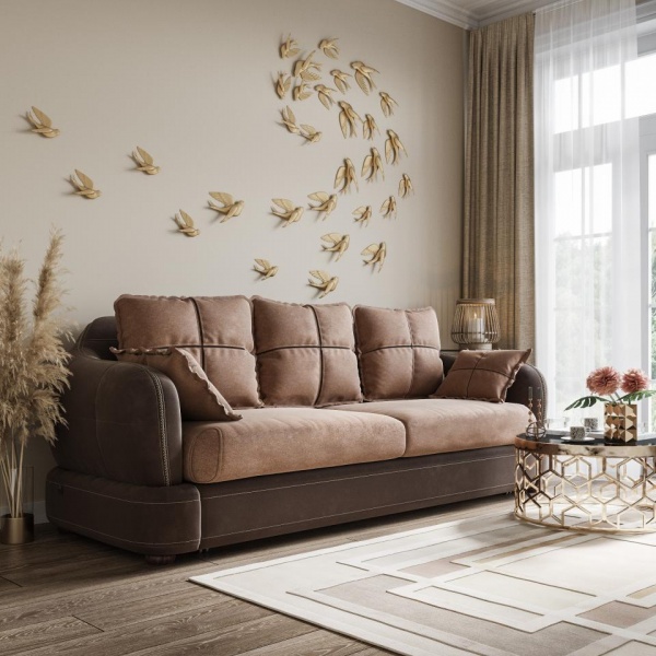 Диван 3-х местный Неаполь Tesoro темно-коричневый (эз) / Chiaro 4