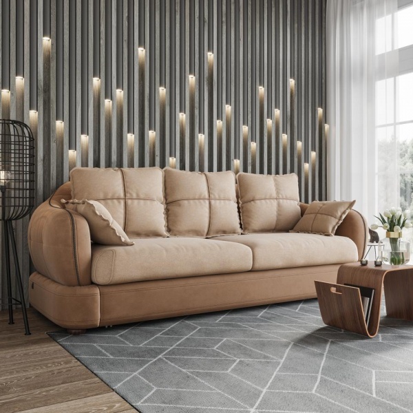 Диван 3-х местный Неаполь Tesoro латте (эз) / Chiaro 2