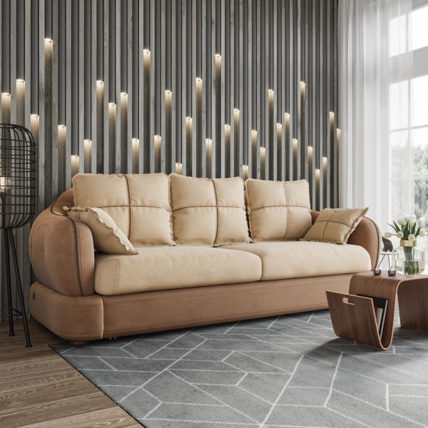 Диван 3-х местный Неаполь Tesoro латте (эз) / Chiaro 20