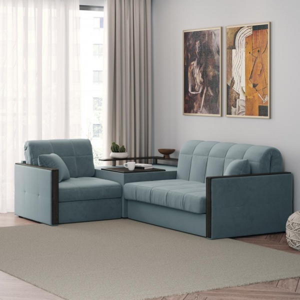 Диван угловой с баром Бристоль 1,4 Velutto 53