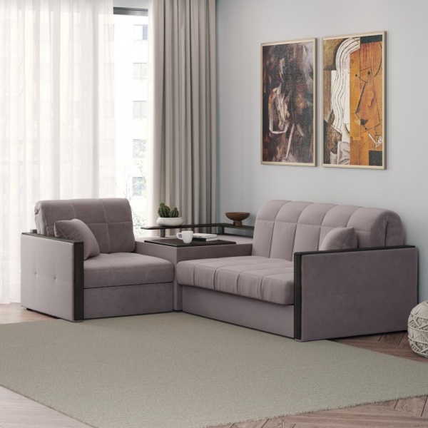 Диван угловой с баром Бристоль 1,4 Velutto 08