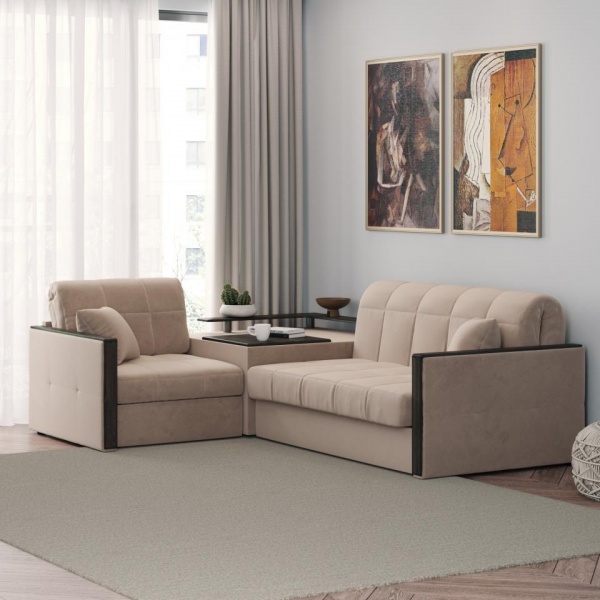 Диван угловой с баром Бристоль 1,4 Velutto 04