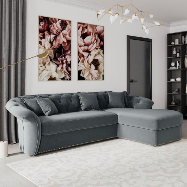 Диван угловой правый Гермес Velutto 53