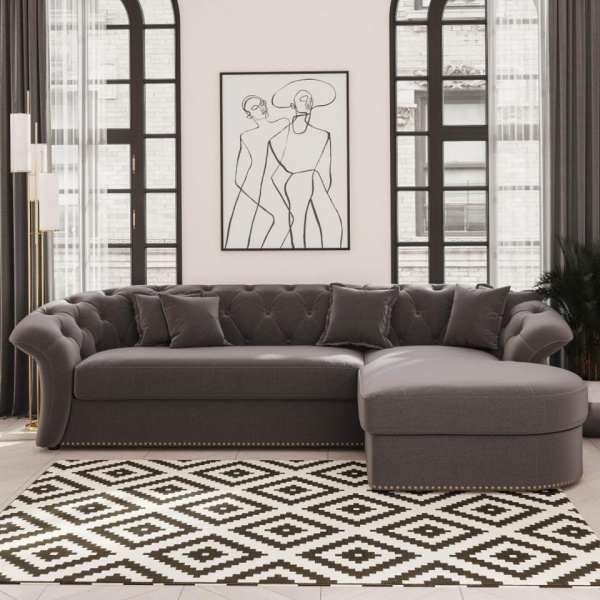 Диван угловой правый Гермес Velutto 32