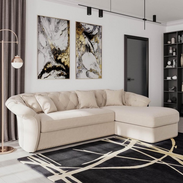 Диван угловой правый Гермес Velutto 04