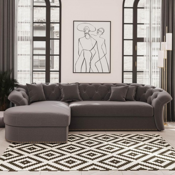 Диван угловой левый Гермес Velutto 32