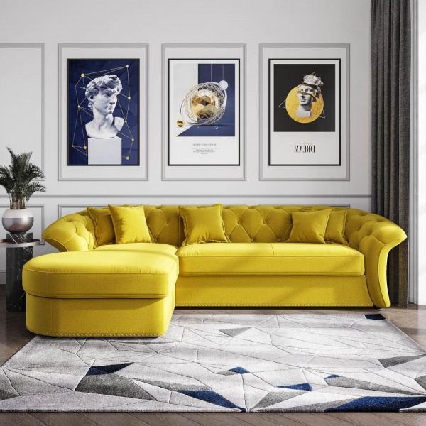 Диван угловой левый Гермес Velutto 28