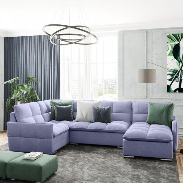 Диван угловой Сидней с оттоманкой и креслом Tesla 12