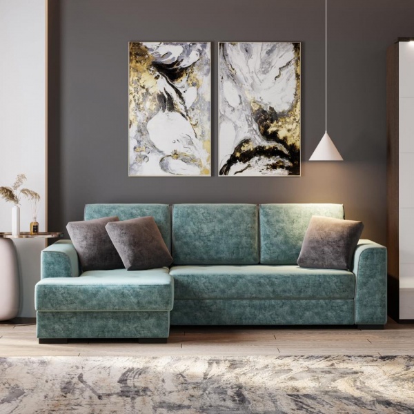 Диван угловой левый Монтана Titanium 697