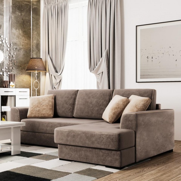 Диван угловой правый Монтана Titanium 921