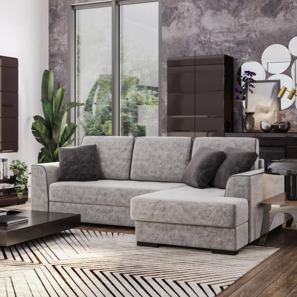 Диван угловой правый Монтана Titanium 900