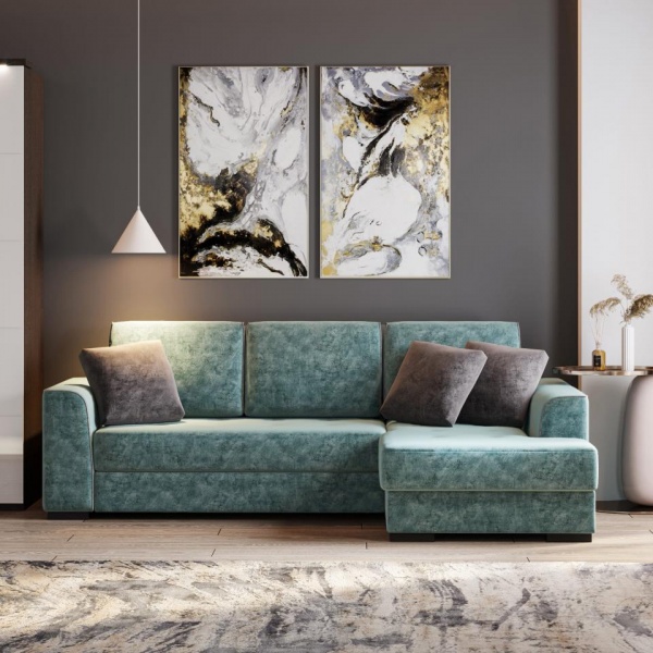 Диван угловой правый Монтана Titanium 697