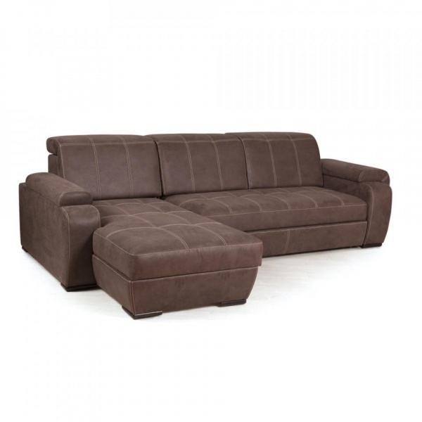 Диван угловой левый Бруно Темно-коричневый (эз)