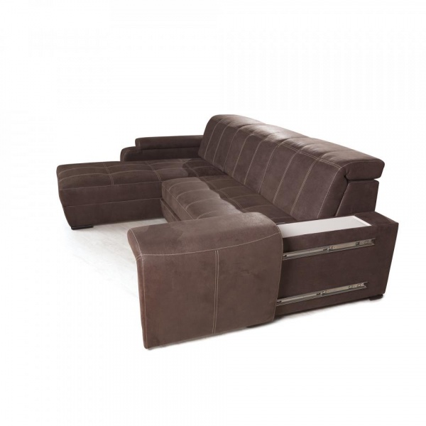 Диван угловой левый Бруно Темно-коричневый (эз)