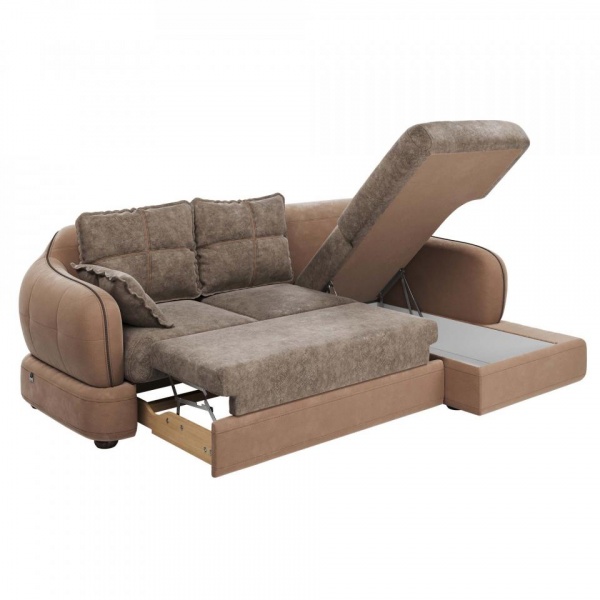 Диван угловой правый Неаполь Tesoro латте (эз) / Feleсita Taupe 13