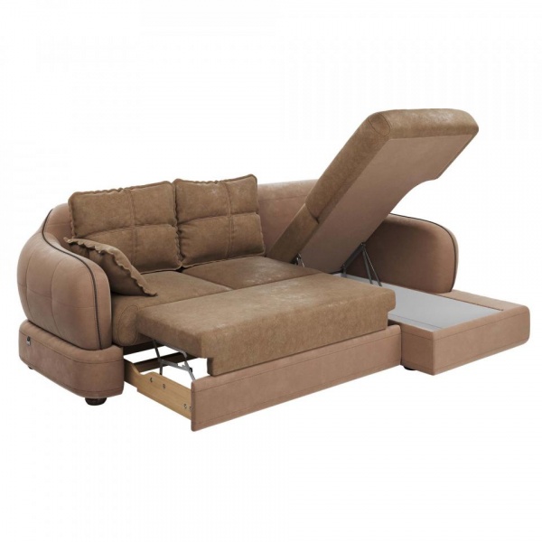 Диван угловой правый Неаполь Tesoro латте (эз) / Felicita Light brown 11