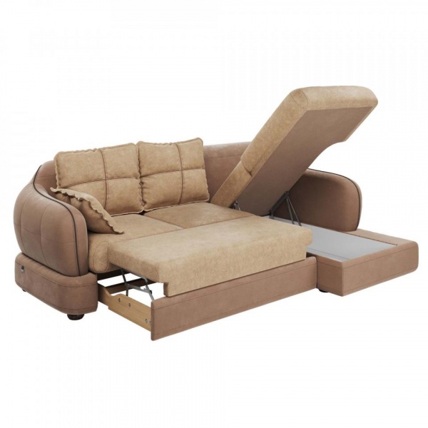 Диван угловой правый Неаполь Tesoro латте (эз) / Feleсita Latte 03