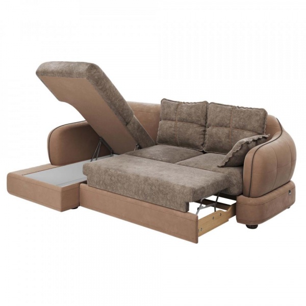 Диван угловой левый Неаполь Tesoro латте (эз) / Feleсita Taupe 13