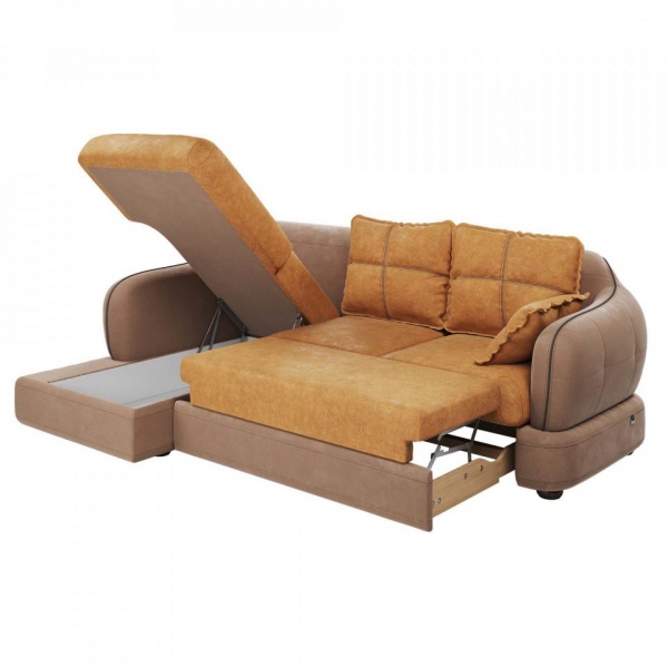 Диван угловой левый Неаполь Tesoro латте (эз) / Feleсita Camel 5