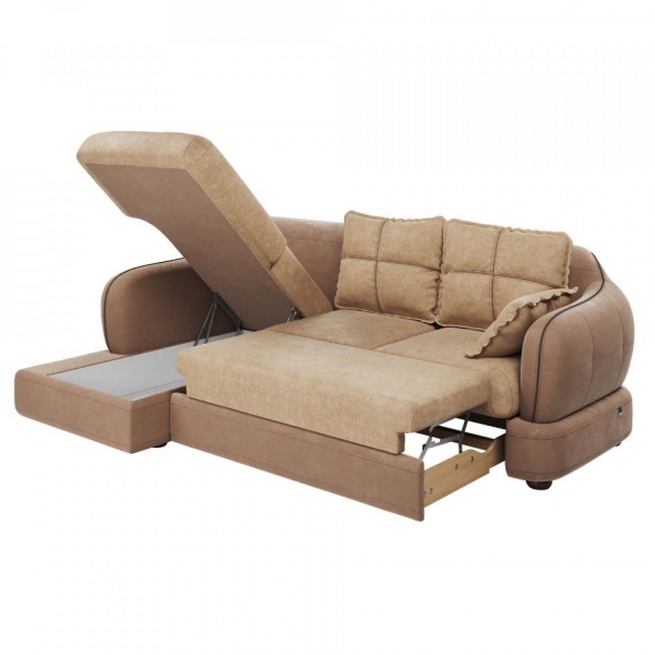 Диван угловой левый Неаполь Tesoro латте (эз) / Feleсita Latte 03