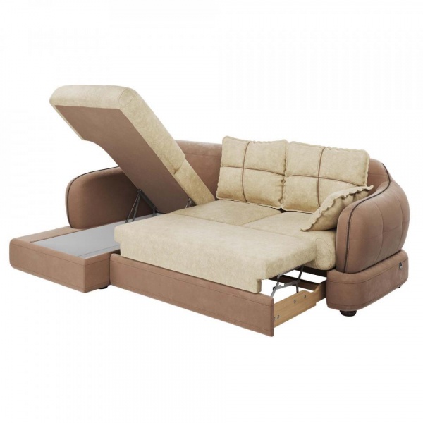 Диван угловой левый Неаполь Tesoro латте (эз) / Feleсita White cream 01