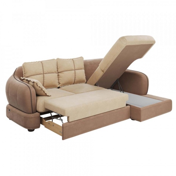 Диван угловой правый Неаполь Tesoro латте (эз) / Chiaro 20