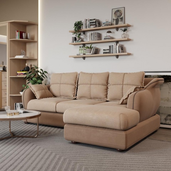 Диван угловой правый Неаполь Tesoro латте (эз) / Chiaro 2