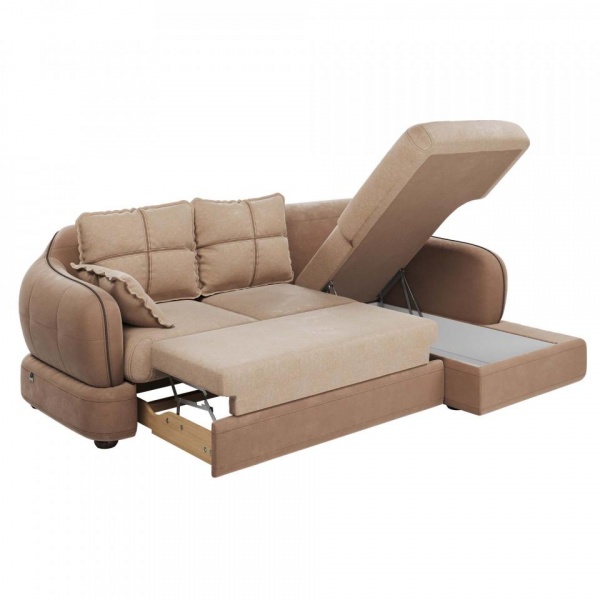 Диван угловой правый Неаполь Tesoro латте (эз) / Chiaro 2