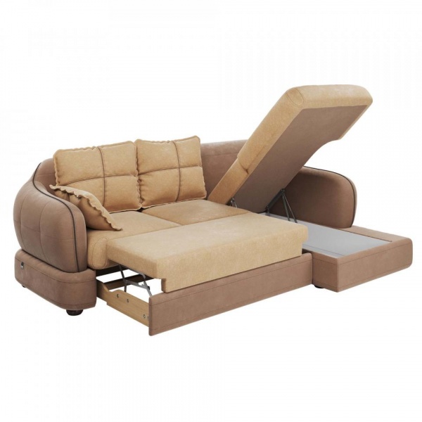 Диван угловой правый Неаполь Tesoro латте (эз) / Chiaro 1