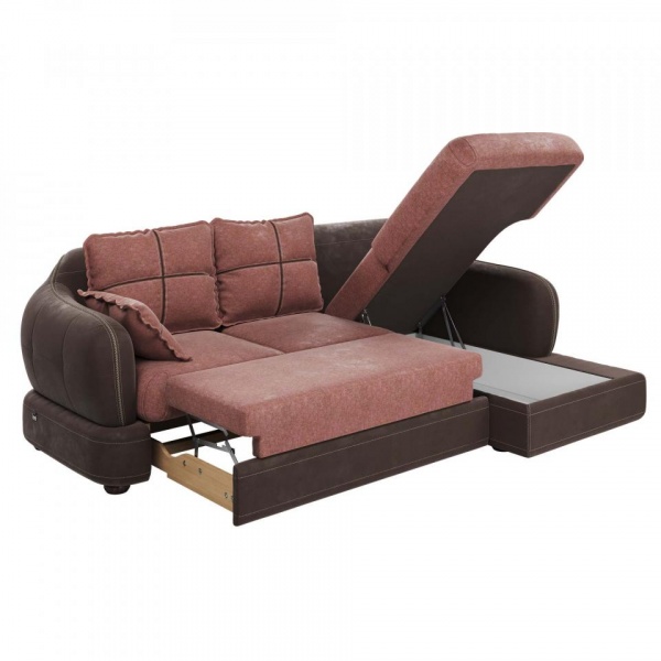 Диван угловой правый Неаполь Tesoro темно-коричневый (эз) / Chiaro 13