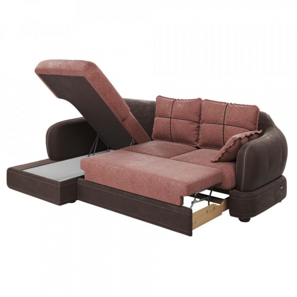 Диван угловой левый Неаполь Tesoro темно-коричневый (эз) / Chiaro 13