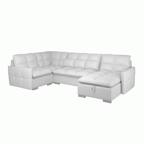 Модульный угловой диван Сидней с оттоманкой и креслом Tesla 14