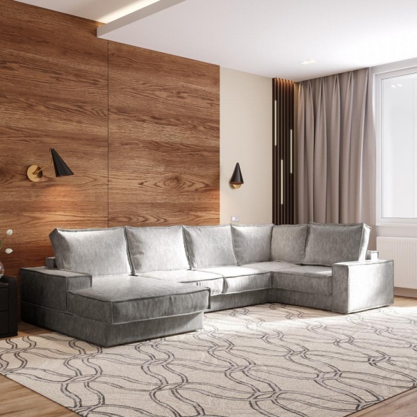 Диван угловой П-образный правый Бергамо Allure 09