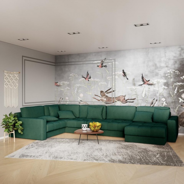 Диван угловой П-образный Дензел Velutto 33