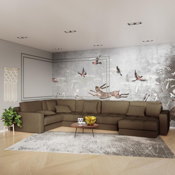 Диван угловой П-образный Дензел Velutto 23