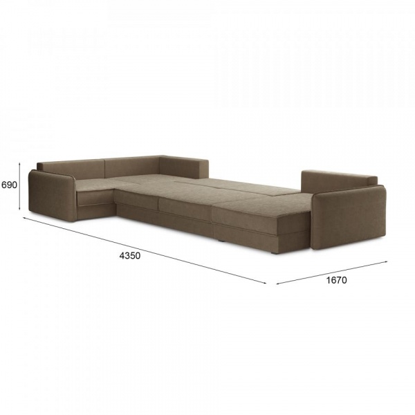 Диван угловой П-образный Кросби Velutto 23