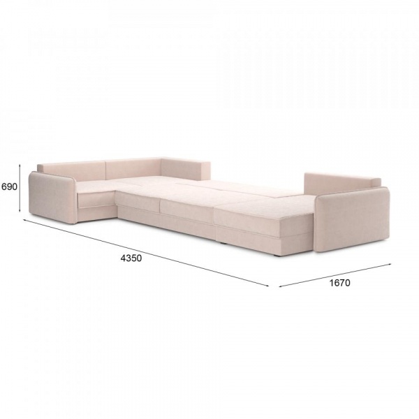 Диван угловой П-образный Кросби Velutto 04