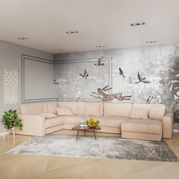 Диван угловой П-образный Дензел Velutto 04