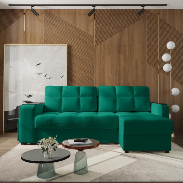 Диван угловой правый Киль-4 с пуфом Velutto 33