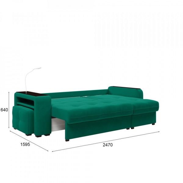 Диван угловой правый Киль-4 с пуфом Velutto 33