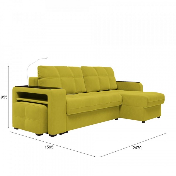 Диван угловой правый Киль-4 с пуфом Velutto 28