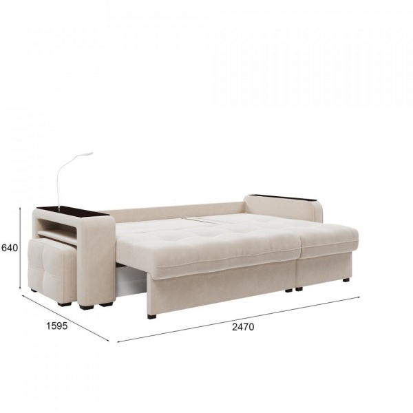 Диван угловой правый Киль-4 с пуфом Velutto 04