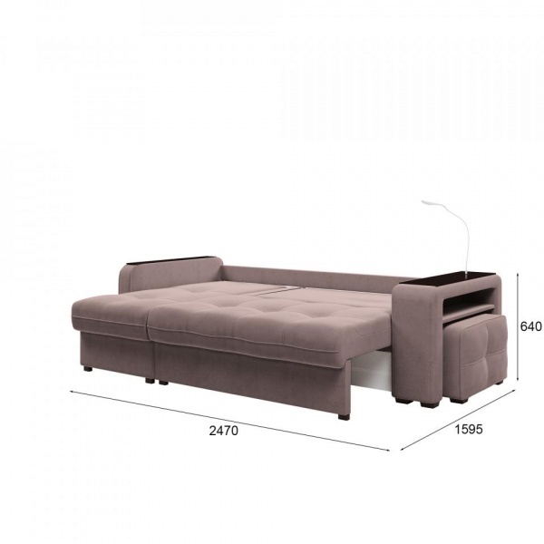 Диван угловой левый Киль-4 с пуфом Maxx 235